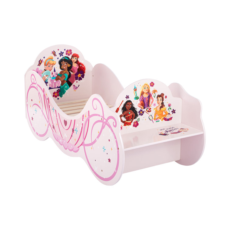 Disney Princess Carriage Bed With Seat Storage Boxes And Full Canopy Toddler Bed Pink Finish Reviews Wayfair